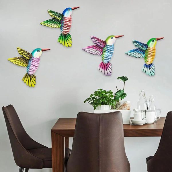 Decoraciones de jardín, paquete de 4 colibríes, arte de pared, decoración, escultura, mano, hogar, balcón, césped