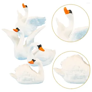 Décorations de jardin 4 PCS Résine MicrolandScape Decor Courtyard Accessory Swan Figure Ornema Statue Supplies Adorable Cute Delicate