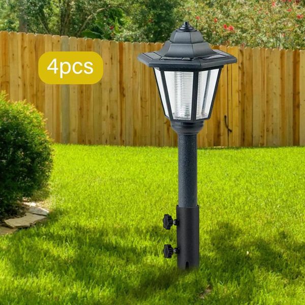 Décorations de jardin 4 pièces Stakes Torch Black Ground Pikes Holders Flagpoles Bracket Flag Pole Mount Courtyard