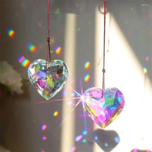 Decoraciones de jardín 45 mm Heart Crystal Wind Chime Crafts Dreamy Crafts Rainbow Maker colgando Surrater Diamond Prisss Pense Xmas regalo