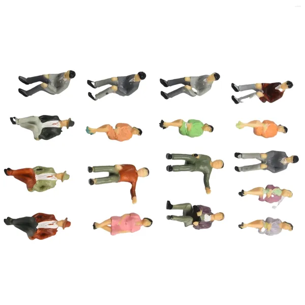 Décorations de jardin 48pcs Modèle Trains HO Échelle 1:32 Personnes debout Figure Différentes poses Figures peintes en plastique Décoration de bureau Cadeau à