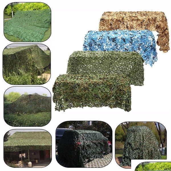 Decoraciones de Jardín 4Mx /Personalizasq. M. Redes de camuflaje militar de caza Woodland Army Camo Netting Cam Sun Sheltertent Shade Shelte Dhlvr