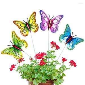 Décorations de jardin 4pcs papillons décor piquets décoratifs fournitures de cour ornements de patio extérieur imperméable