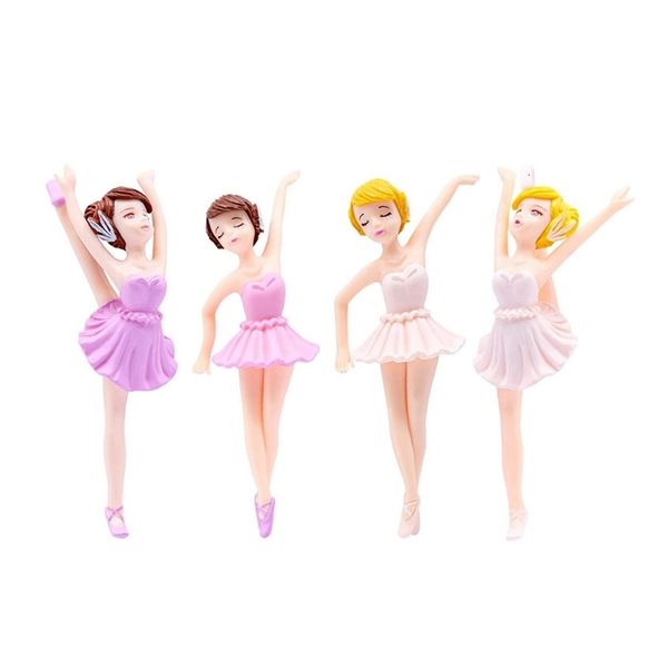 Décorations De Jardin 4 Pcs Miniature Ballet Fille Figure De Bureau Collection Gâteau Décoration Ballerine Topper Plante Pot 230621