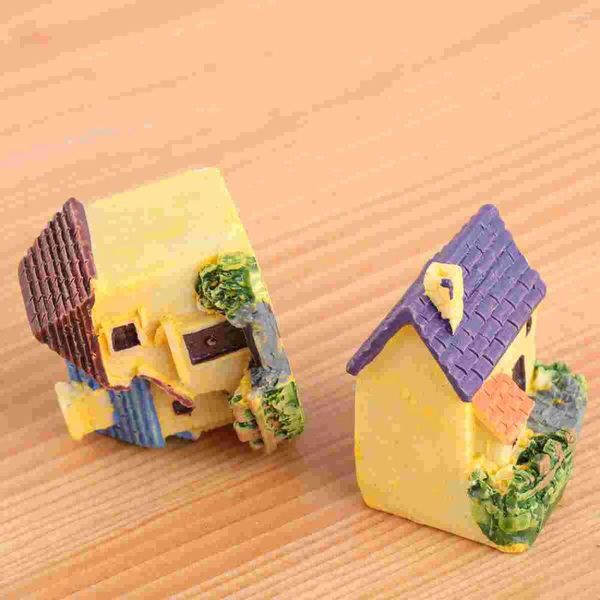 Décorations de jardin 4pcs miniature résine maison ornement figurines villa artisanat décor bricolage paysage bonsaï pour patio pelouse