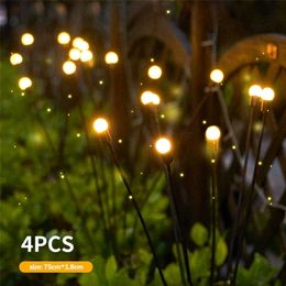 Décorations de jardin 4PCS Solar LED Light Firework S Powered Firefly S Noël 2023 221116