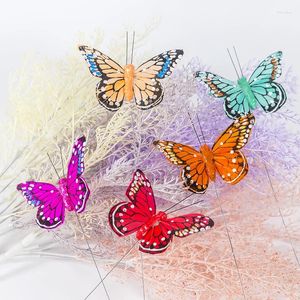 Décorations de jardin 5 PC Simulation Plume Papillon Fournitures de jardinage Décoration Terrasse et maison Pographie Mariage