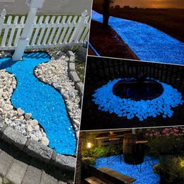 Décorations de jardin 5025pcs pierres lumineuses extérieures brillent dans le chemin sombre patio pelouse cour décoration aquariums bricolage artisanat accessoires 231216