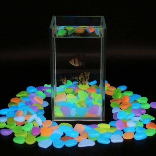 Décorations de jardin 50 pcs artificielle couleur veilleuse pierre poisson bol aménagement paysager décoration de la maison luminescent petit 230818