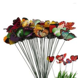 Décorations de jardin 50pcs enjeux de papillon paysage de bordure de paysage ongles colorés décoratifs artificiels en spirale réaliste