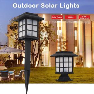 Décorations de jardin 5LED s lumières solaires en plein air étanche solaire lanterne de jardin LED guirlande lumières pilier lampe cour pelouse voie décor 231025