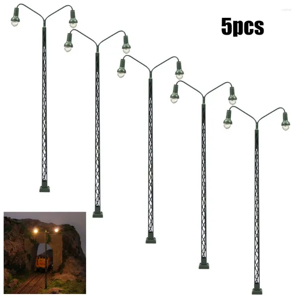 Décorations de jardin 5pcs Modèles Lumières de chemin de fer Lattice Mast Light Gauge H0 LED Street Layout Playground Lighting décorer