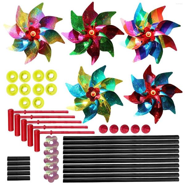 Décorations de jardin 5pcs Wind Spinner Pigeon Partie de dissuasion Facile Installer Coloré Pinwheel Rotateur Moulin à vent Répulsif d'oiseaux Fermes réfléchissantes