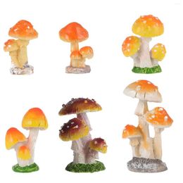 Tuindecoratie 6 stuks Taartdecor Mini Paddestoelen Unieke Stoel Thuis Hars Decoratie Ontwerp Versiering Huis Tafel Fee Buiten