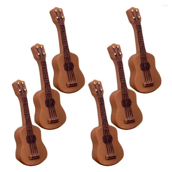 Décorations de jardin 6 pcs maison micro paysage guitare ornements résine modèle mini décorer décoration petite