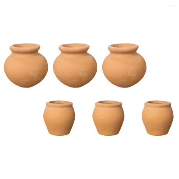 Decoraciones de jardín 6 PCS Macetas para plantas Flor suculenta Terracota Cerámica al aire libre Mini jardinería