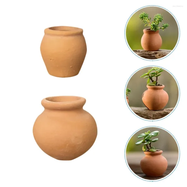 Décorations de jardin 6 pcs Pots de pots de fleurs succulentes pour plantes Mini Terracotta Planter Feuilles Boutures