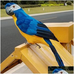 Tuindecoraties 60 cm grote simatie papegaai ornament handgemaakte vogelschuim veer gazon figurine dier prop deco dh0id