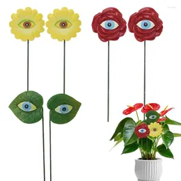 Décorations de jardin 6pcs Eyes Design Stakes Plant La pelouse décor Stick Resin étanche pour les accessoires créatifs colorés