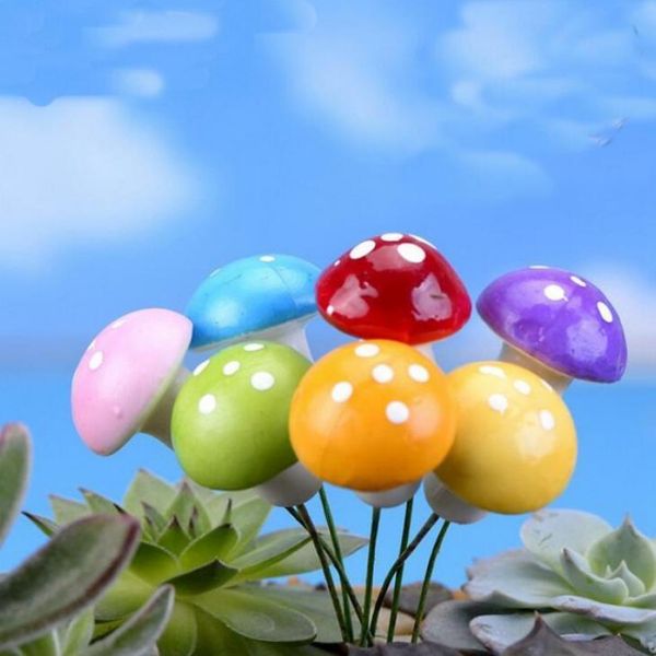 Decorações de jardim 7 cores 2cm 3cm fada espuma cogumelo colorido decoração em miniatura plantas artificiais microlandschaft rh3320