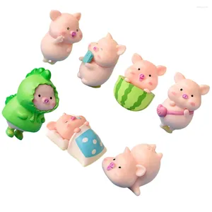 Decoraciones de jardín 7 PC Micro Paisaje adornos decorativos Cake Moss Plastic Mini Toys