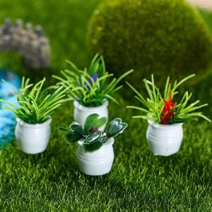Décorations de jardin 7 pcs miniature paysage décor bricolage bonsaï modèle en pot fausses plantes accessoires ornements résine petite maison