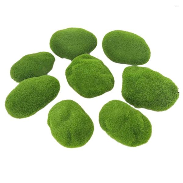 Décorations de jardin 8-30pcs plantes de mousse verte artificielle simulée pierre créative maison pelouse ornement de sol paysage bonsaï décoration