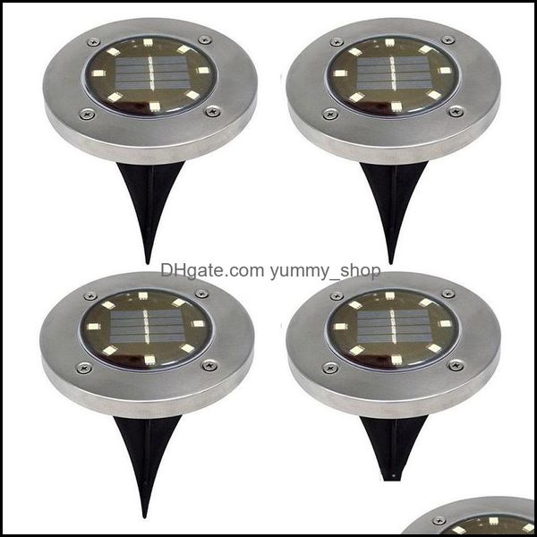 Décorations De Jardin 8 Led Solaire Pelouse Lumières Décoration Extérieure Lampadaire Patio Rapide Dhs Drop Delivery Accueil Otauc