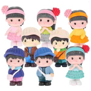 Décorations de jardin 8 PCS Libris Babies Dolls Girls Statue Dollsations Graden Micro Ornement Lovers Landscape Boy Figure