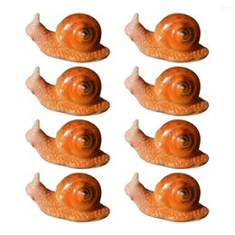 Decorações de jardim 8 pcs mini estatuetas de resina micro paisagem em forma de caracol adornos bugigangas ornamentos chiques decorações de casa cena de mesa