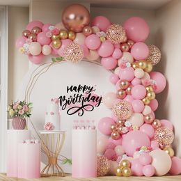 Tuindecoraties 83 stks Roze Metallic Ballon Slinger Boog Kit Welkom Baby Shower Meisje Doop Rose Goud Confetti Verjaardagsfeestje Decoratie 230615