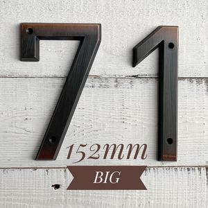 Tuindecoraties verouderd Bronze 152 mm Zeer groot huisnummer Deuradres Nummer zinklegering Schroef gemonteerd buitenadres Teken #0-9 230823