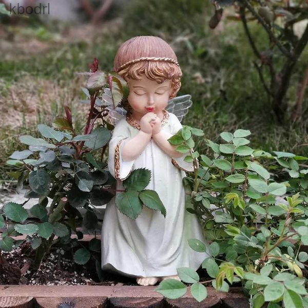Décorations de jardin Style américain petit ange poupée ornement fée jardin cour extérieure résine artisanat Miniature Figurines décoration de la maison YQ240116