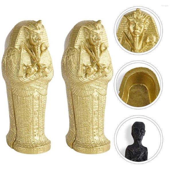 Décorations de jardin, figurines de pharaon de l'egypte ancienne, boîtes de cercueil en résine, accessoires artisanaux miniatures, aménagement de fête d'Halloween