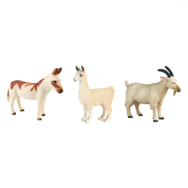 Décorations de jardin Figure animale peinte à la main Sculptures préscolaires Jouets Figurines de ferme pour cadeau de Pâques Anniversaire Thème Fête Enfant en bas âge