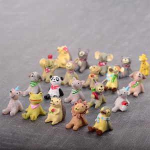 Decoraciones de jardín Figuritas de animales Mini terrario en miniatura Artesanía de resina para jardín de hadas Accesorios de decoración del hogar Adornos pequeños