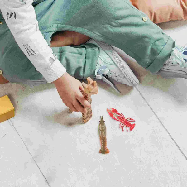 Décorations de jardin Modèle animal Jouets créatifs Puzzle de homard en plastique Tout-petits Apprentissage des enfants Décor de simulation cognitive