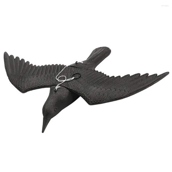 Décorations de jardin oiseaux artificiels corbeau modèle décor cour faux répulsif ornement en plastique simulation statue de corbeau