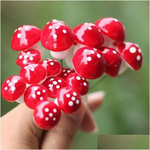 Tuin Decoraties Kunstmatige Colorf Mini Paddestoel Fairy Miniaturen Kabouter Mos Terrarium Decor Plastic Ambachten Bonsai Thuis Voor Diy Dr Dhgex