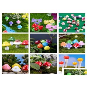 Tuindecoratie Kunstmatige Colorf Mini Paddestoel Fairy Garden Miniaturen Gnome Mos Terrarium Decor Plastic Ambachten Bonsai Home Voor D Dhr5P