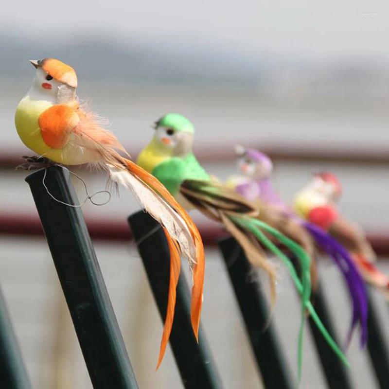 庭の装飾人工カラフルな羽の鳥ミニシミュレーションツバメの巣の装飾的な家の装飾品