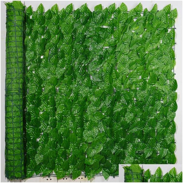 Décorations de jardin Plantes artificielles Lierre Clôture de confidentialité Sn 0,5 m x 2 m Haie Mur de feuilles vertes Toile de fond décorative pour décor Drop Livraison Otznp