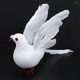 Tuindecoraties Kunstmatige witte duif plastic veer liefde vredesduwen vogelsimulatie beeldjes huistafel hangende decoratie prop