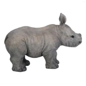 Décorations de jardin State de rhinocéros pour décoration ornements de pelouse figurines sculpture animale jardinage