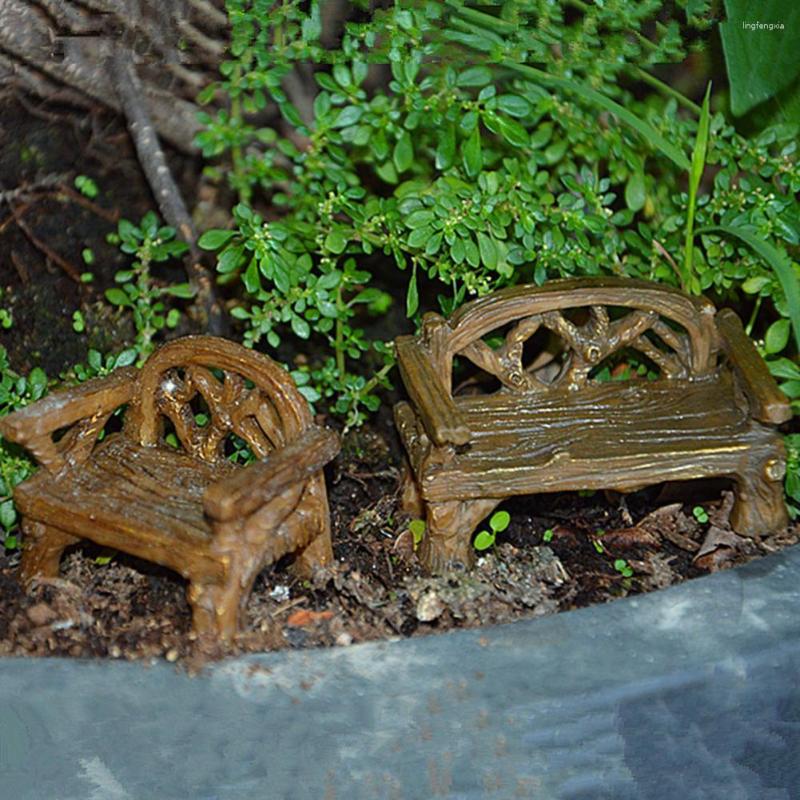 Garden Decorations Bench Model Decorative Harts Miniature Small Realistic Fairy Micro Doll House Chair Diy Decor