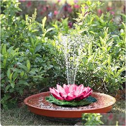 Décorations de jardin Bain d'oiseaux Lotus Fontaine solaire Waterscape Jardin Eau flottante pour aquarium Piscine Décoration Drop Livraison Accueil GA DHSFI