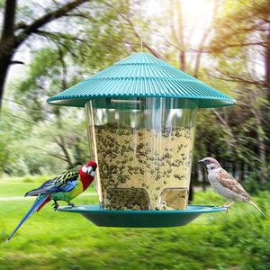 Tuin Decoraties Vogel Feeder Automatische Voet Voeden Tool Outdoor Opknoping Moer Meerdere Gaten Dispenser Houder Voedsel Container 230626