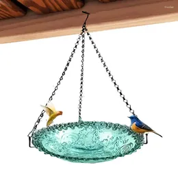Decoraciones de jardín Alimentador de aves Baño colgante Interactivo Bandeja de agua al aire libre para loros Alevación de pájaros de amor alimentación y