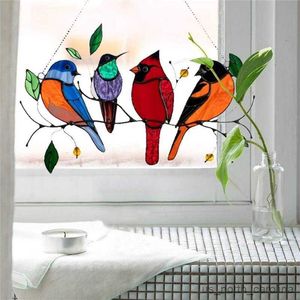 Décorations de jardin oiseau verre tenture murale oiseau coloré décoration chambre accessoires maison porte artisanat R230613