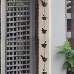 Décorations de jardin Chaînes de pluie d'oiseaux pour gouttières Remplacement Descentes Verseuses Tasses décoratives